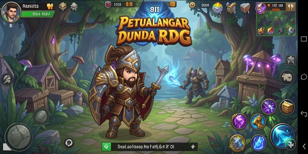 Tangkapan layar dari gameplay RPG penuh aksi dan petualangan.