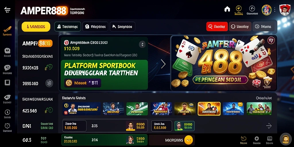 Screenshot AMPER88 menampilkan antarmuka taruhan olahraga yang menarik.