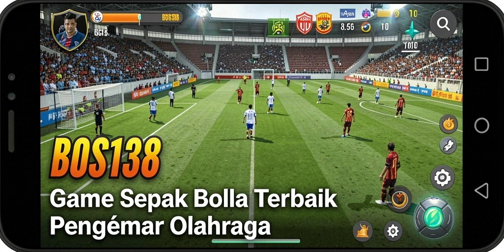 Tampilan gameplay <strong>BOS138</strong> yang menegangkan dengan aksi sepak bola seru.