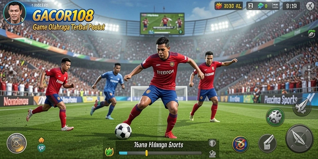 Tampilan gameplay seru di GACOR108 dengan aksi olahraga yang mendebarkan.