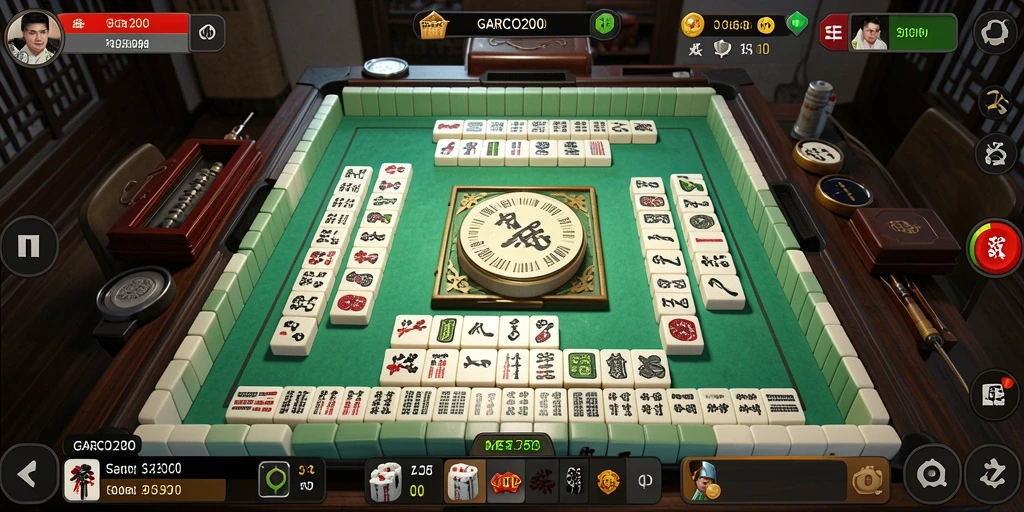 Screenshot GARCO200 menampilkan gameplay Mahjong yang seru dan interaktif.