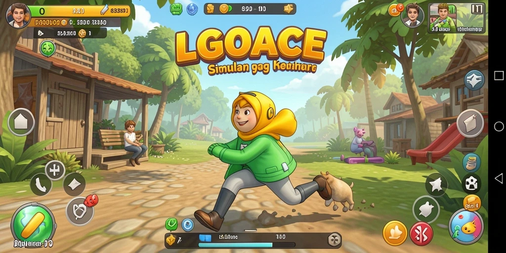 Screenshoot utama LGOACE menampilkan gameplay seru dalam simulasi kehidupan.