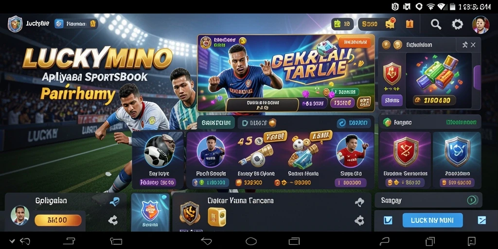 Screenshot utama LUCKYMINO menampilkan antarmuka menarik dan berbagai opsi taruhan.