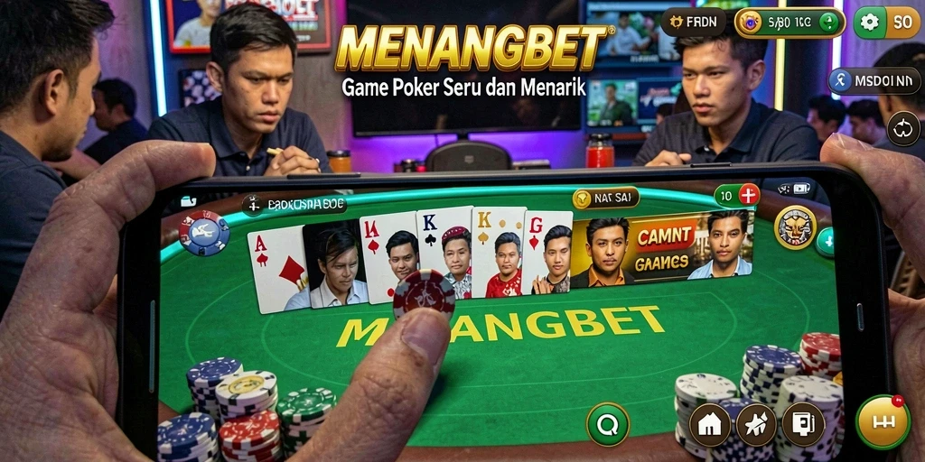 Tampilan permainan poker seru di MENANGBET dengan grafis mengesankan.