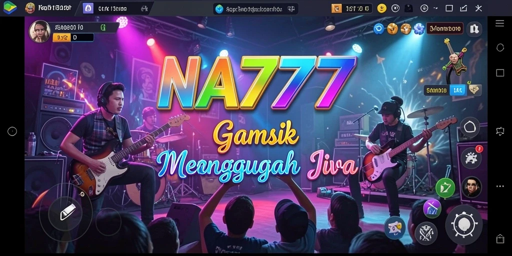 Screenshot menunjukkan pengalaman bermain musik yang seru dan interaktif.