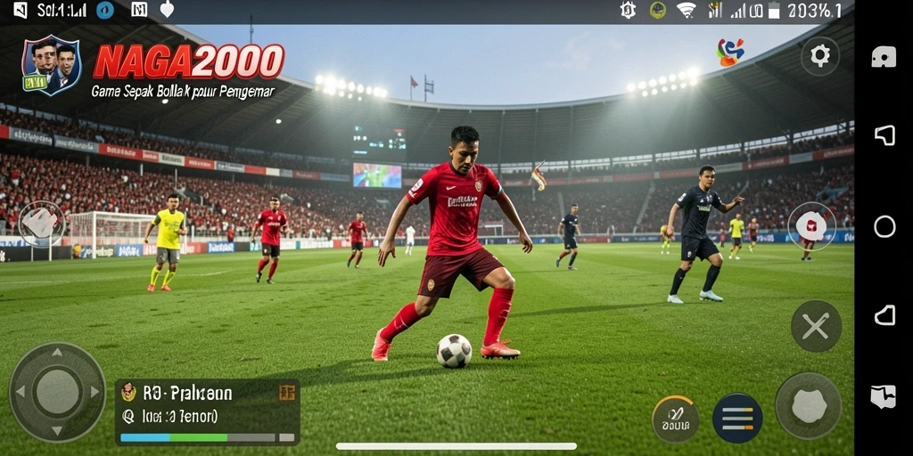 Gameplay sepak bola yang mendebarkan di NAGA2000.