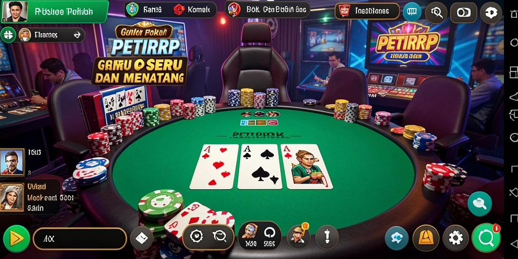 Tampilan gameplay seru dari game Poker PETIRRP.