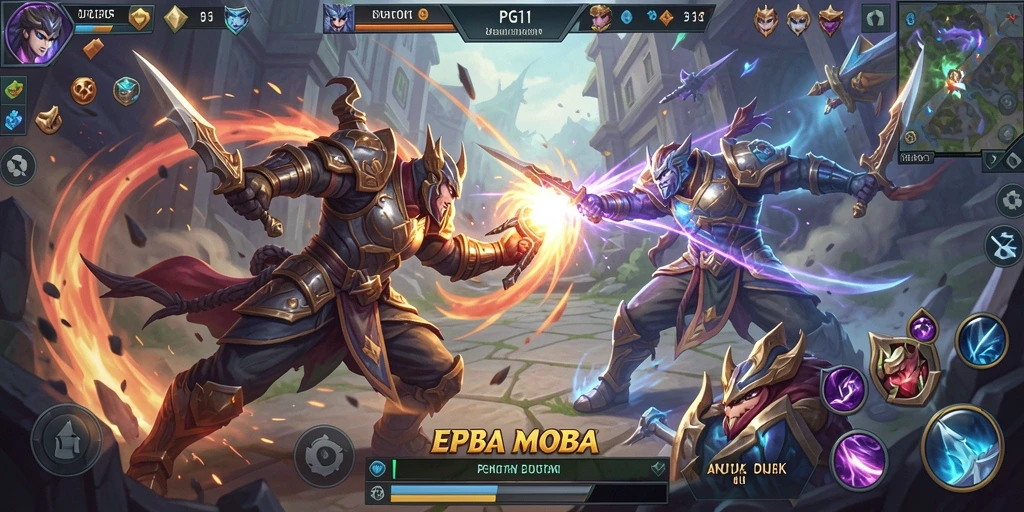 Tangkapan layar utama PG11 menunjukkan aksi seru dalam pertempuran MOBA.