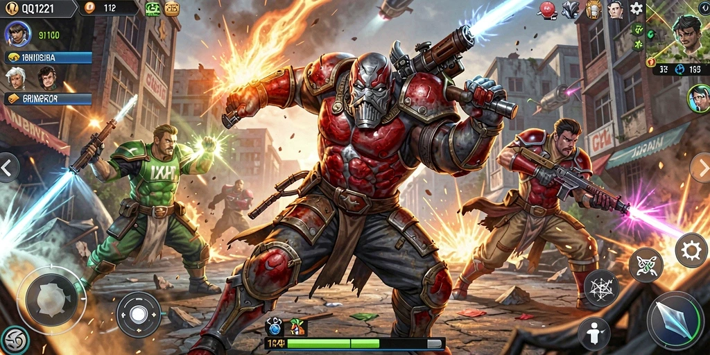 Tangkapan layar dari gameplay QQ1221 yang penuh aksi.