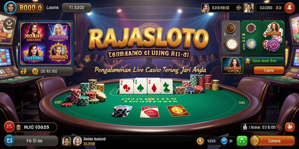 Tampilan gameplay menarik dari RAJASLOTO Live Casino dengan dealer profesional.