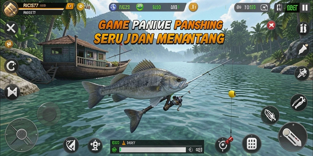 Tampilan aksi menangkap ikan di RICIS77 yang seru dan realistis.