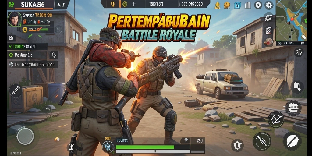 Screenshot SUKA86 menampilkan aksi seru dalam pertempuran Battle Royale.
