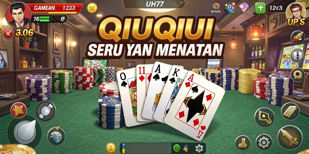 Screenshot UH77 menampilkan gameplay QiuQiu yang seru.
