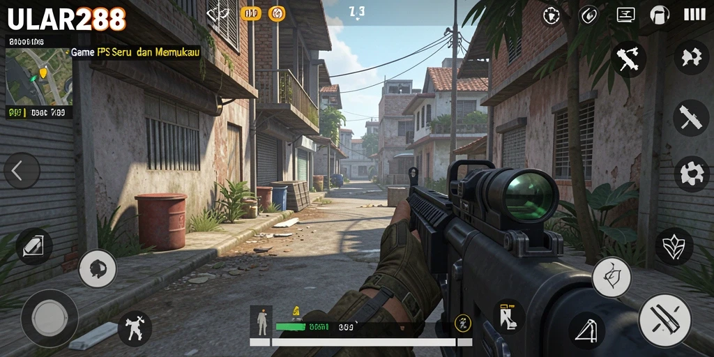 Screenshot ULAR288 menunjukkan pertempuran intens dalam format FPS.