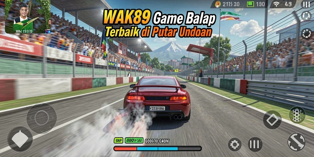 Tangkapan layar utama WAK89 menampilkan aksi balap mendebarkan.