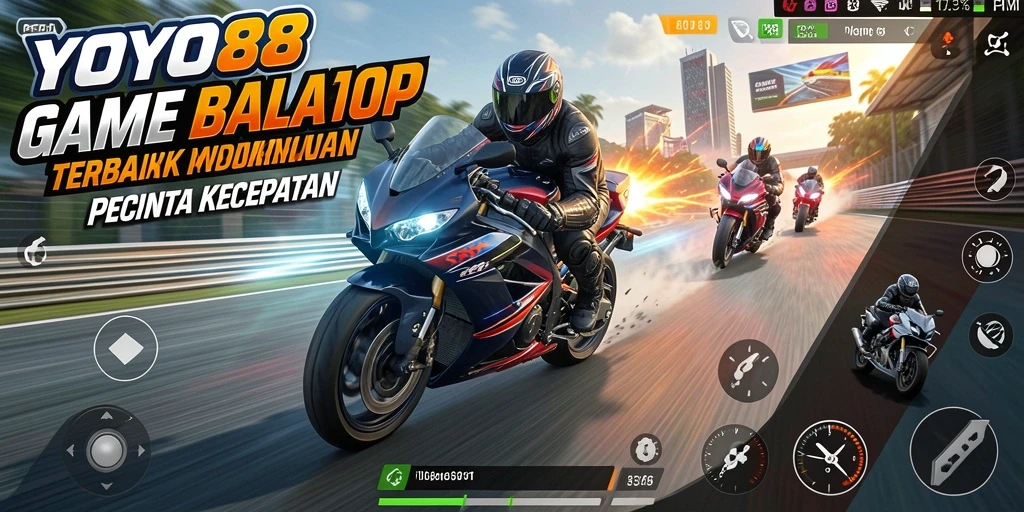Tampilan gameplay balap motor yang seru dan mendebarkan di YOYO88.