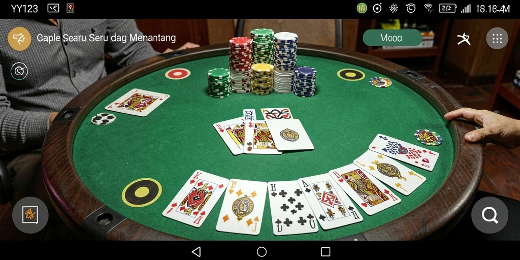 Tampilan gameplay Gaple yang seru dan menantang di YY123.
