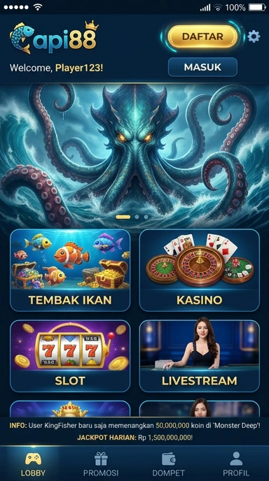 Tampilan antarmuka aplikasi api88 yang user-friendly.